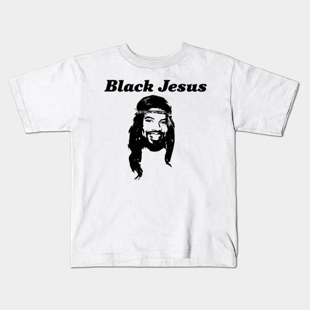 Black Jesus Kids T-Shirt by Shatpublic